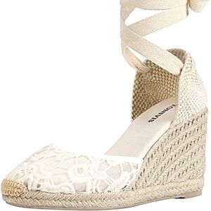 Tonivis espadrille wedges handwork lace, size 39 or US 8